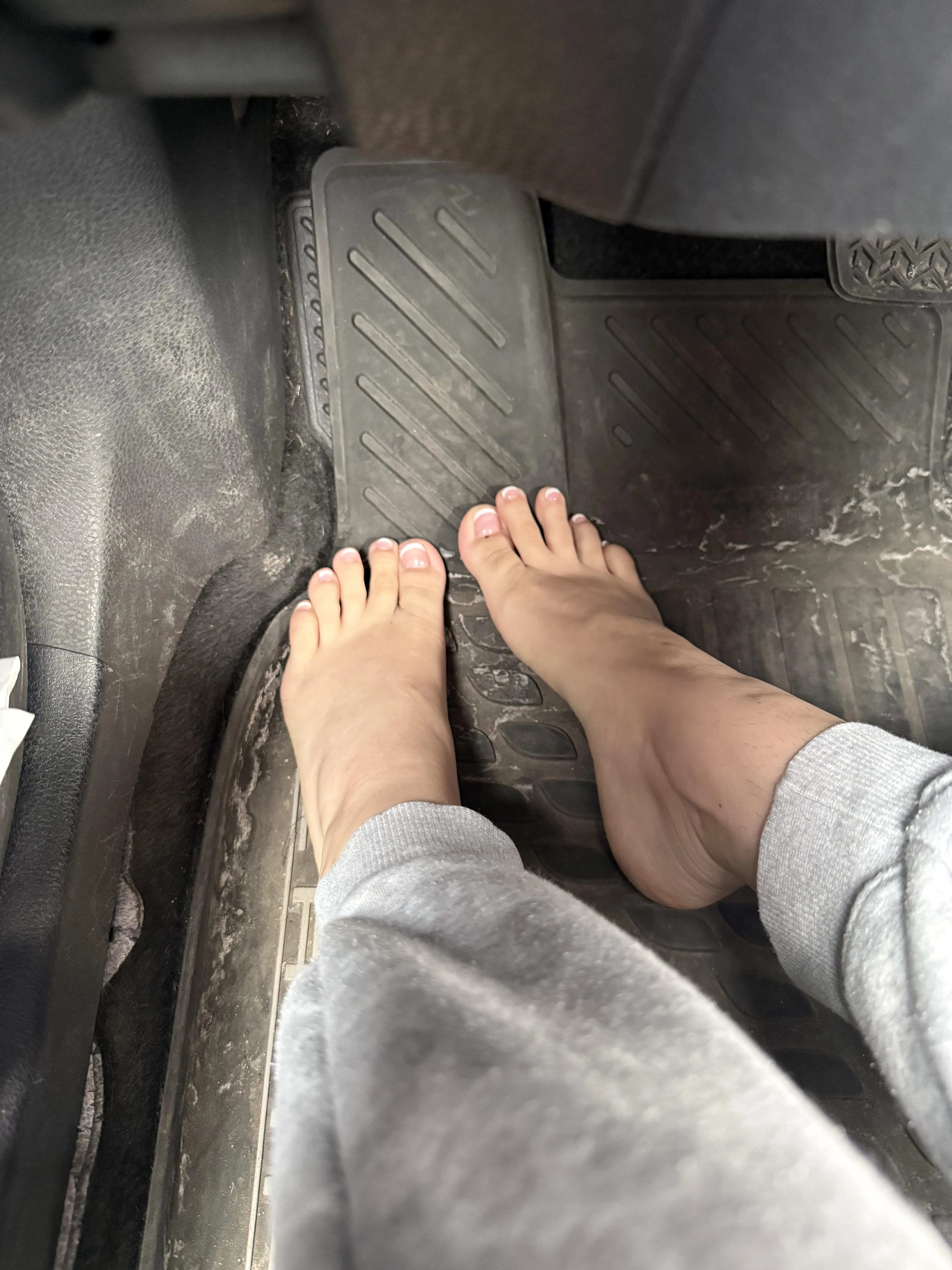 I love driving barefoot