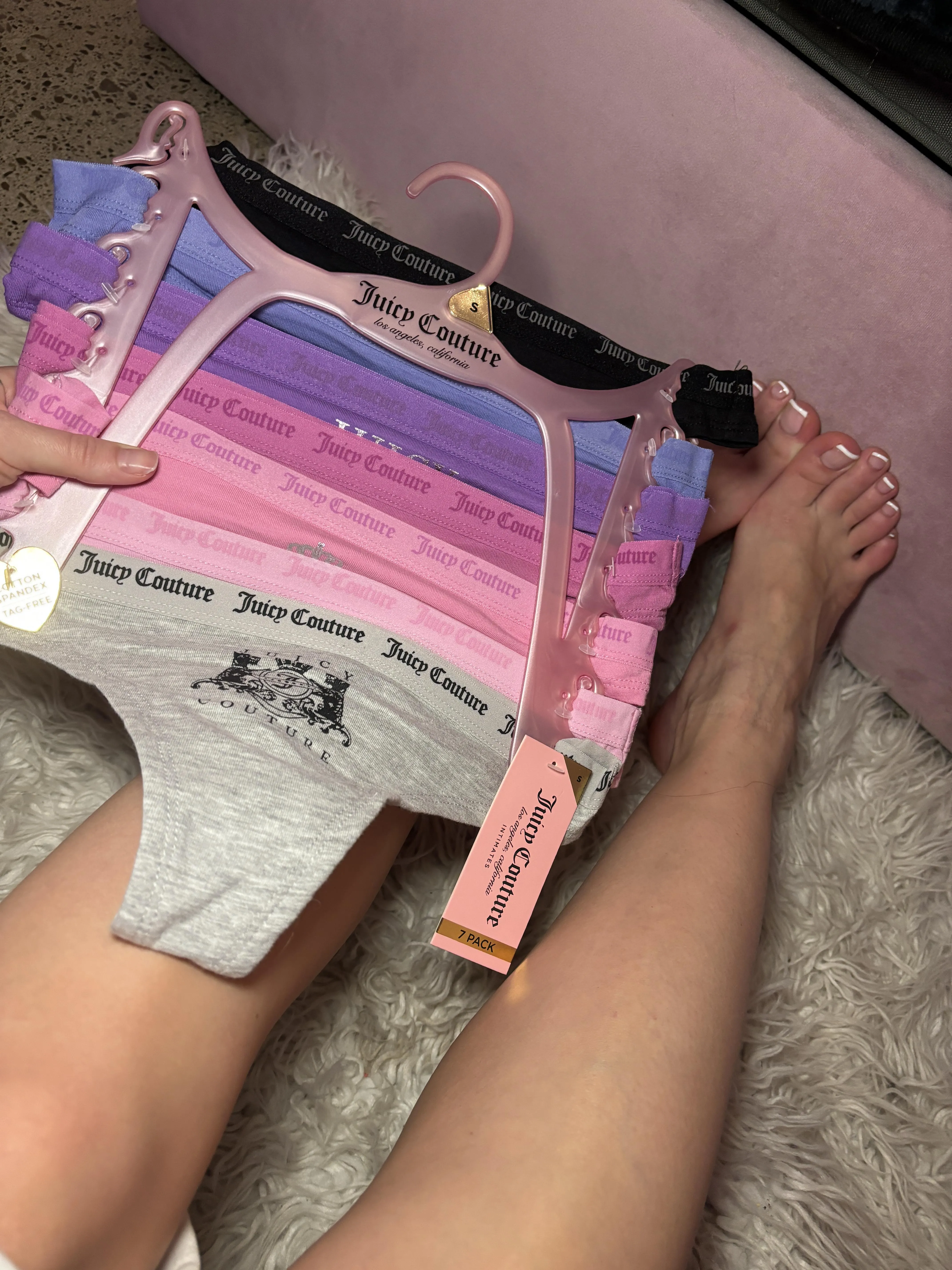 Which color underwear you think will match my toes the best?