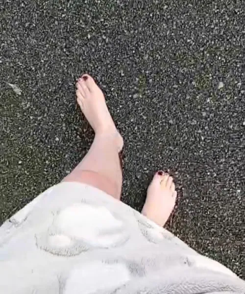 Would you like to see me walk on this crunchy gravel?