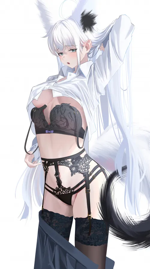 Fubuki's lingerie underneath