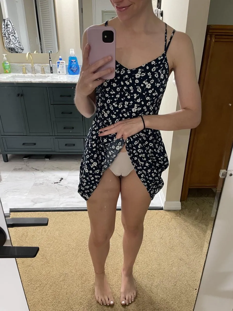 Riding up under my dress