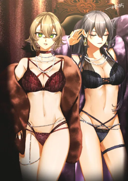 Underwear models Mutsu and Nagato (Machi) [KanColle]