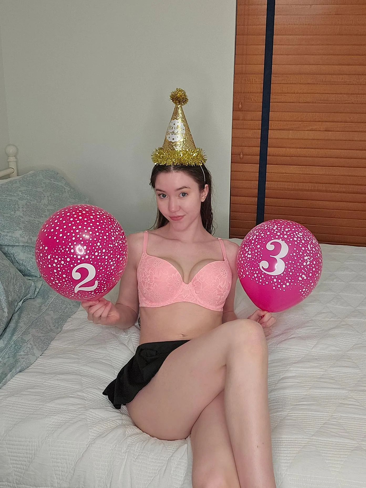 Wearing my shortest skirt for my birthday