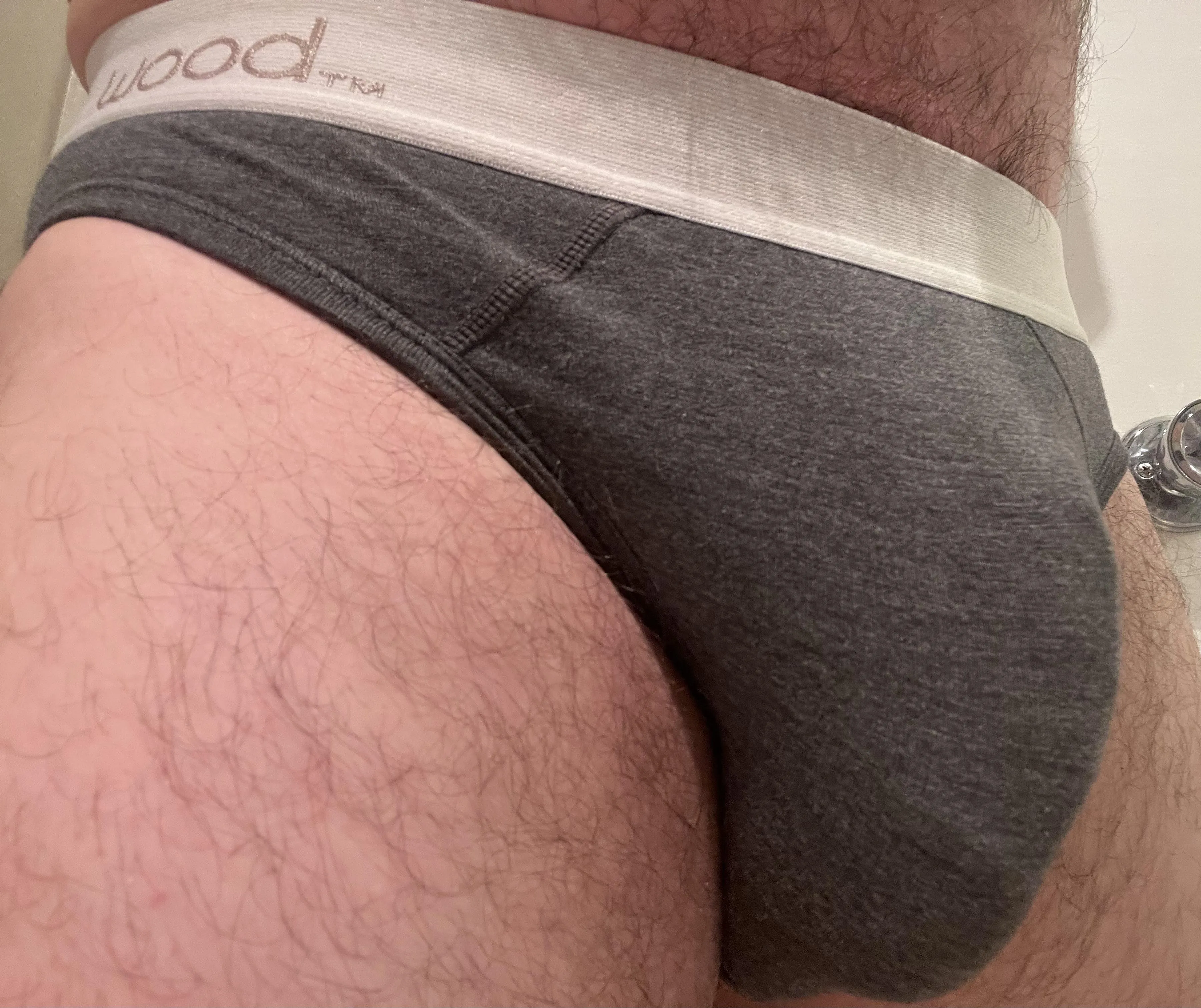 Day 64: “Borrowed” briefs bulge