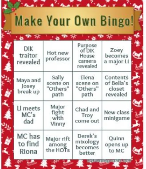 Episode 11 Bingo!  What's on your card?