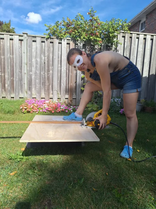 Got to make sure I cut this straight