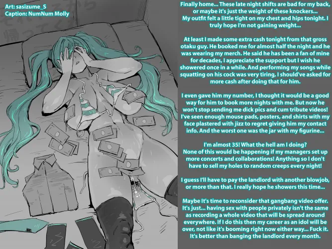Miku's Latest Enterprise [Prostitution][Bad Ending][Breast Growth][Midlife Crisis][Fucking the Landlord][Gangbang][Artist: sasizume_S]