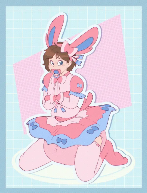 This cute little Sylveon is exactly how I’d keep my diapered pet 💕