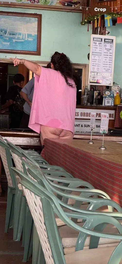 this lady was yelling that the plastic chairs were all sticky