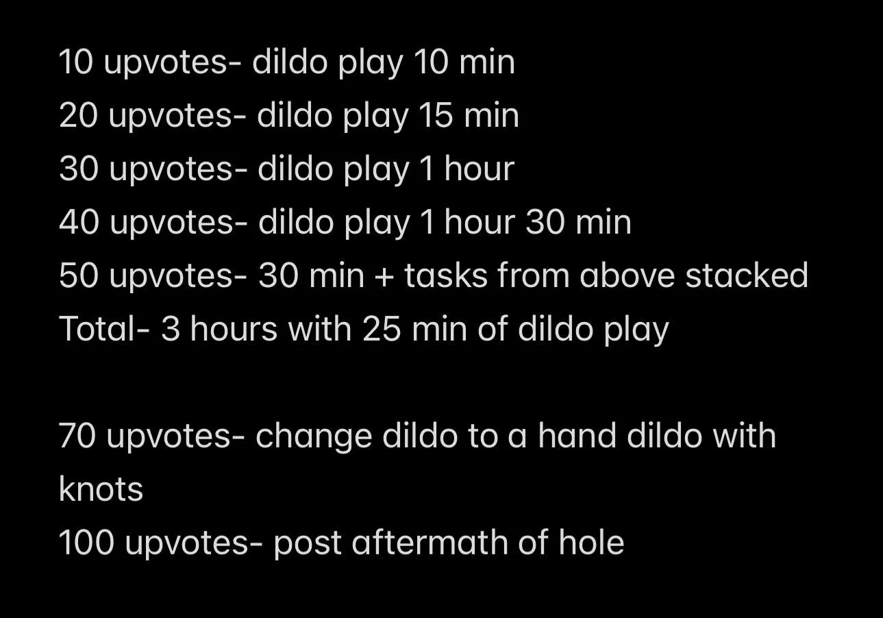 Upvote for me to ride my dildos