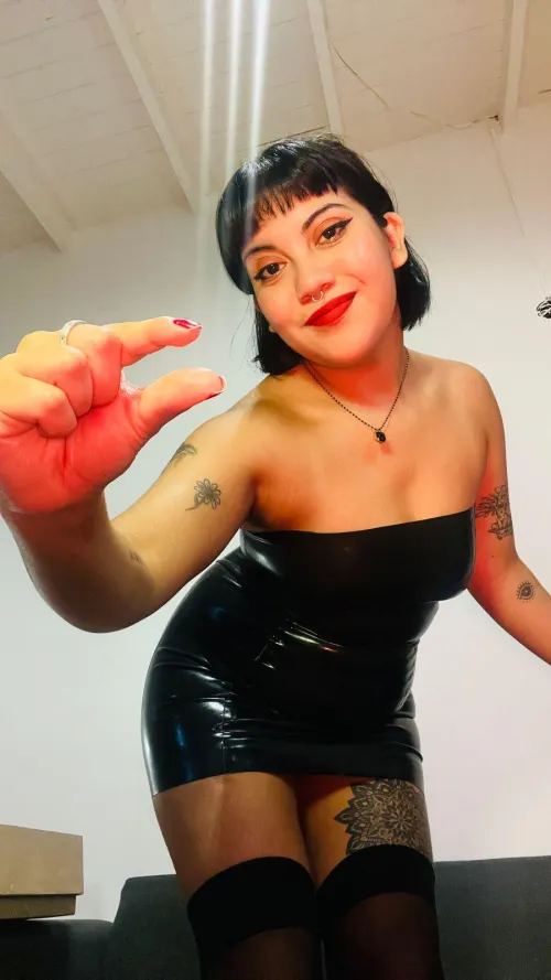 Your miserable peanut will never be up to the level of a goddess like me, that’s why all you can do is shut up and take my degradation