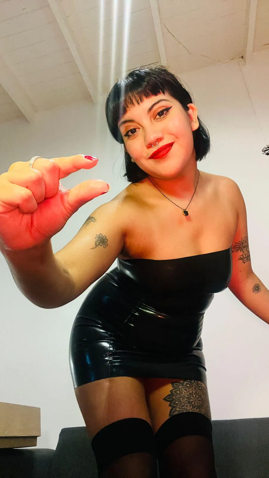 Your miserable peanut will never be up to the level of a goddess like me, that’s why all you can do is shut up and take my degradation