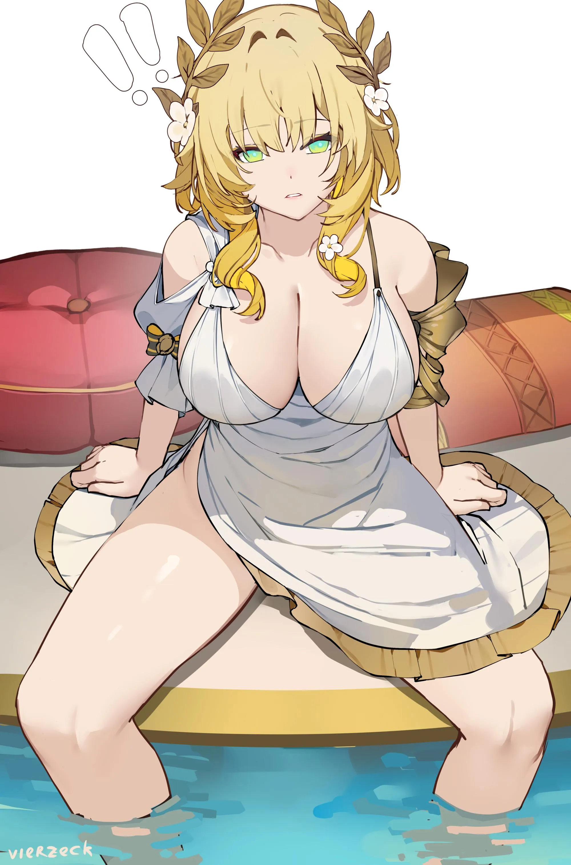 Aglaea with her legs spread [Honkai: Star Rail]