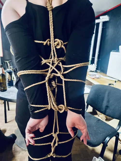 Asked my coleagues to tie me up hehe