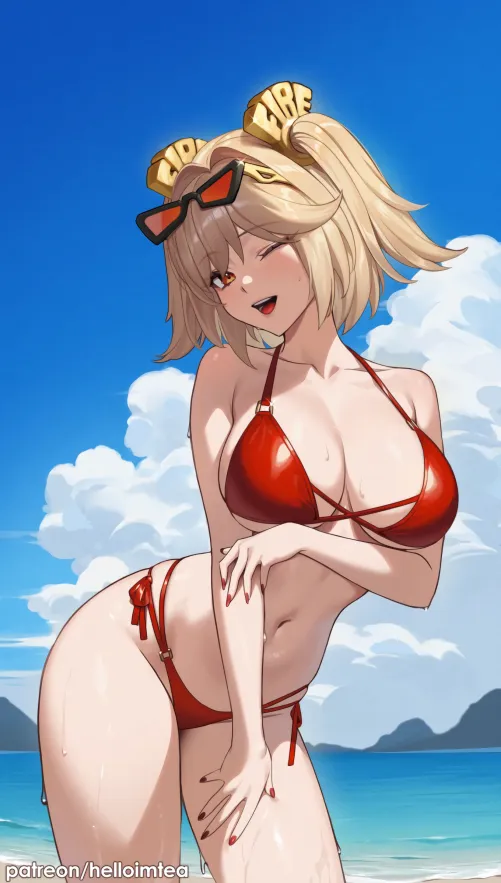 Burnice in red bikini [ZZZ]