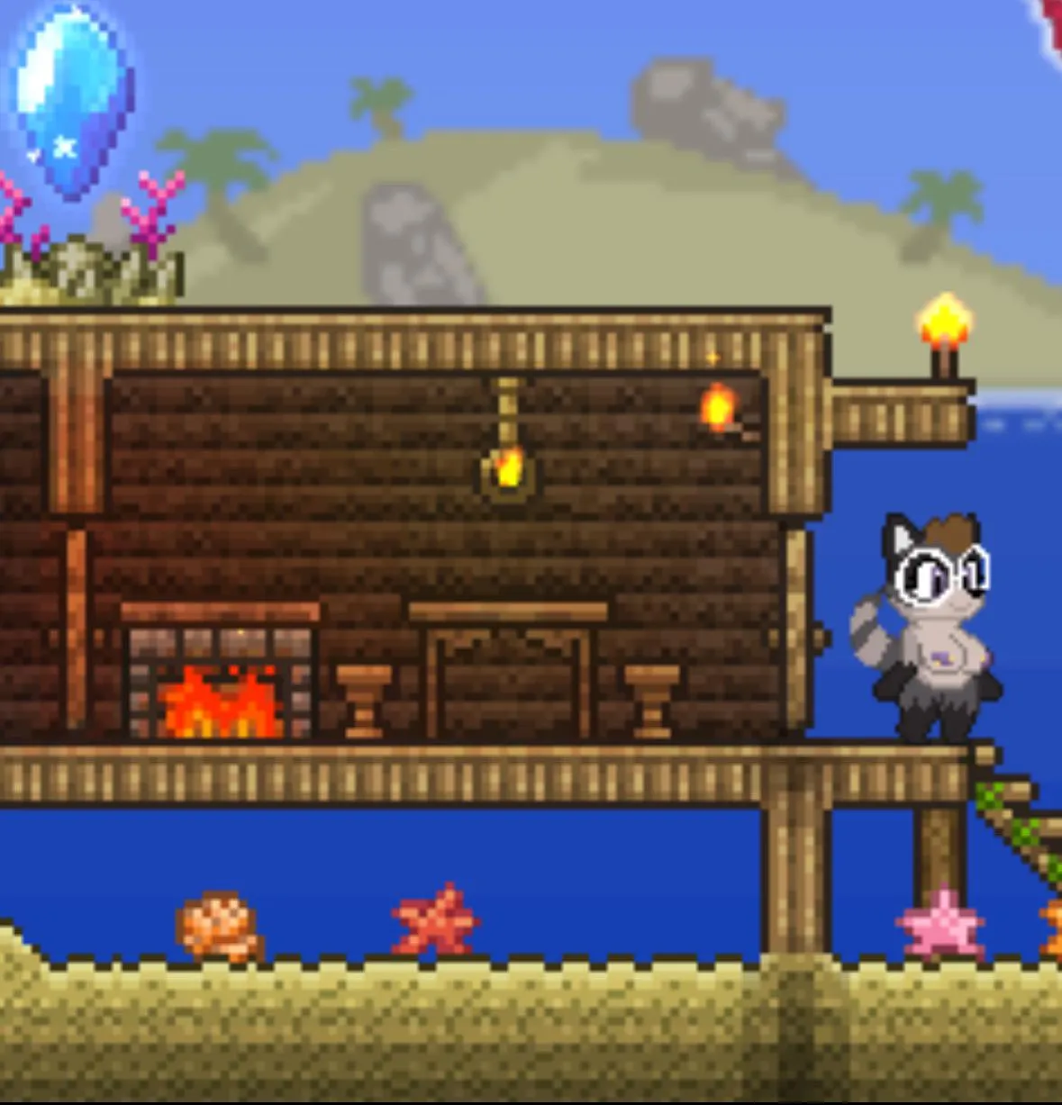 Ember raccoon as the Angler :3