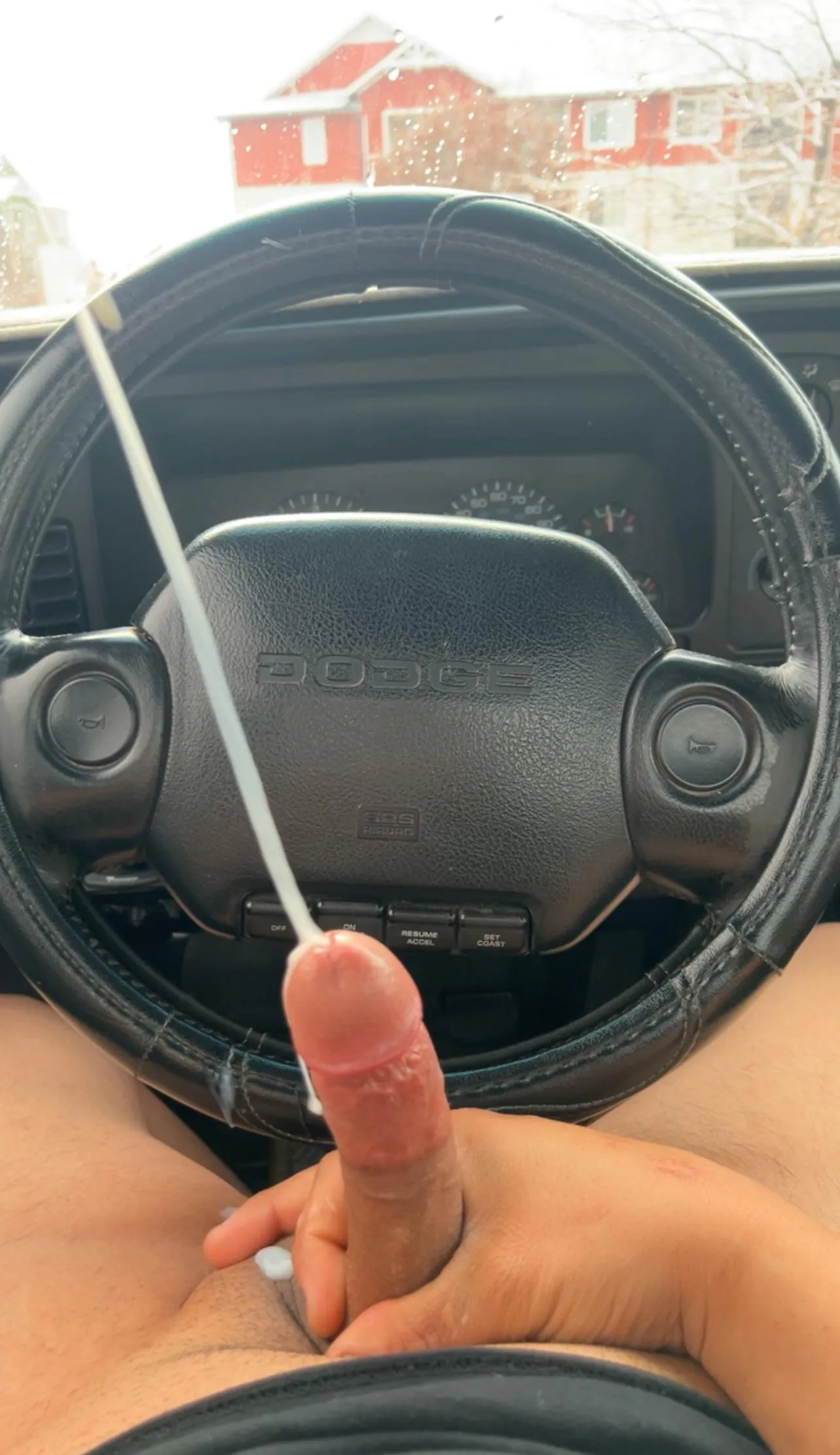 I shot almost 5 ropes of cum here and I made a mess 🙈 if only there was a mouth to catch it all 🙈👅