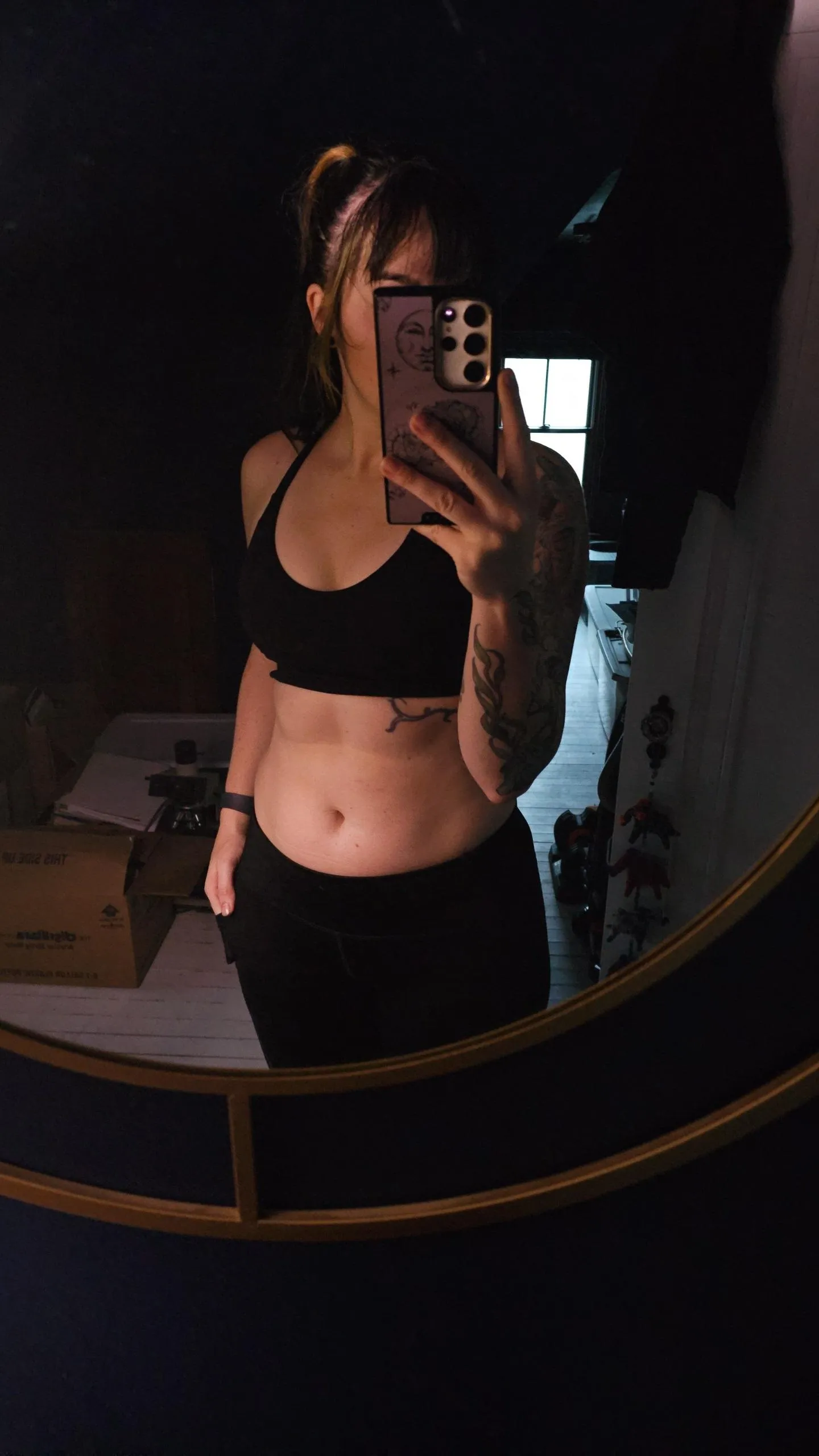 My gym bra gives me a little cleavage