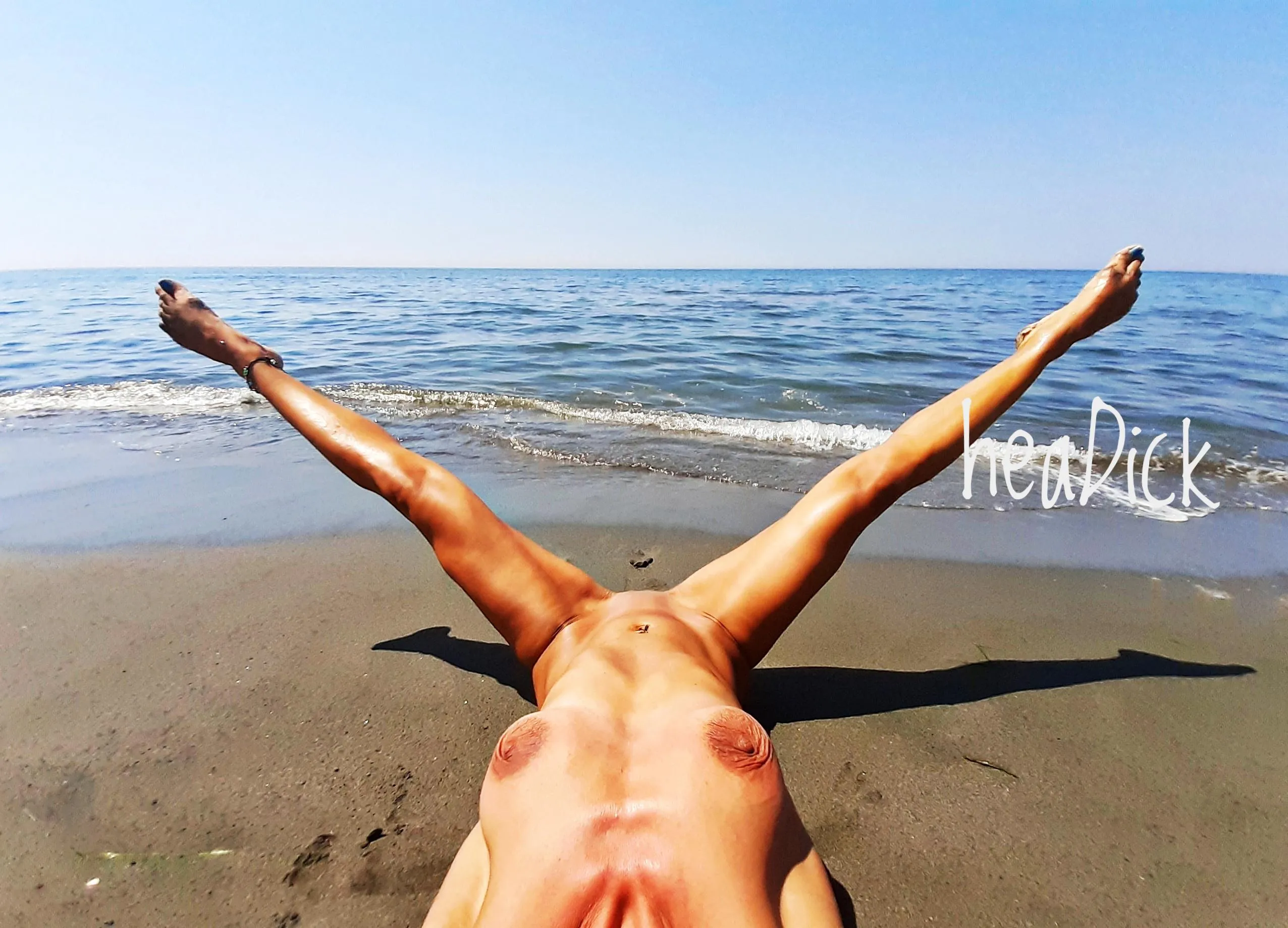 My wife enjoying sun