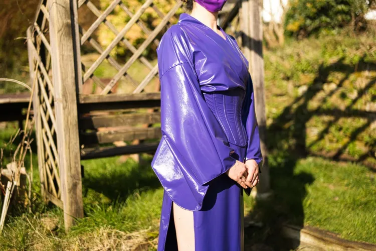 Purple PVC kimono, from Artifice Clothing