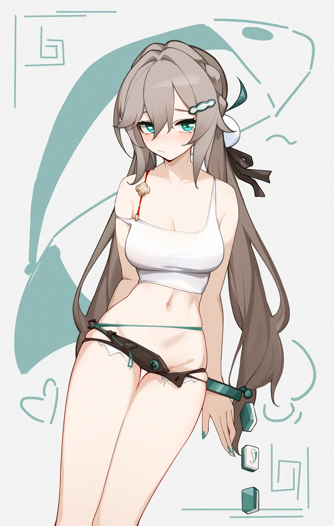Qingque wearing revealing clothes [Honkai: Star Rail]