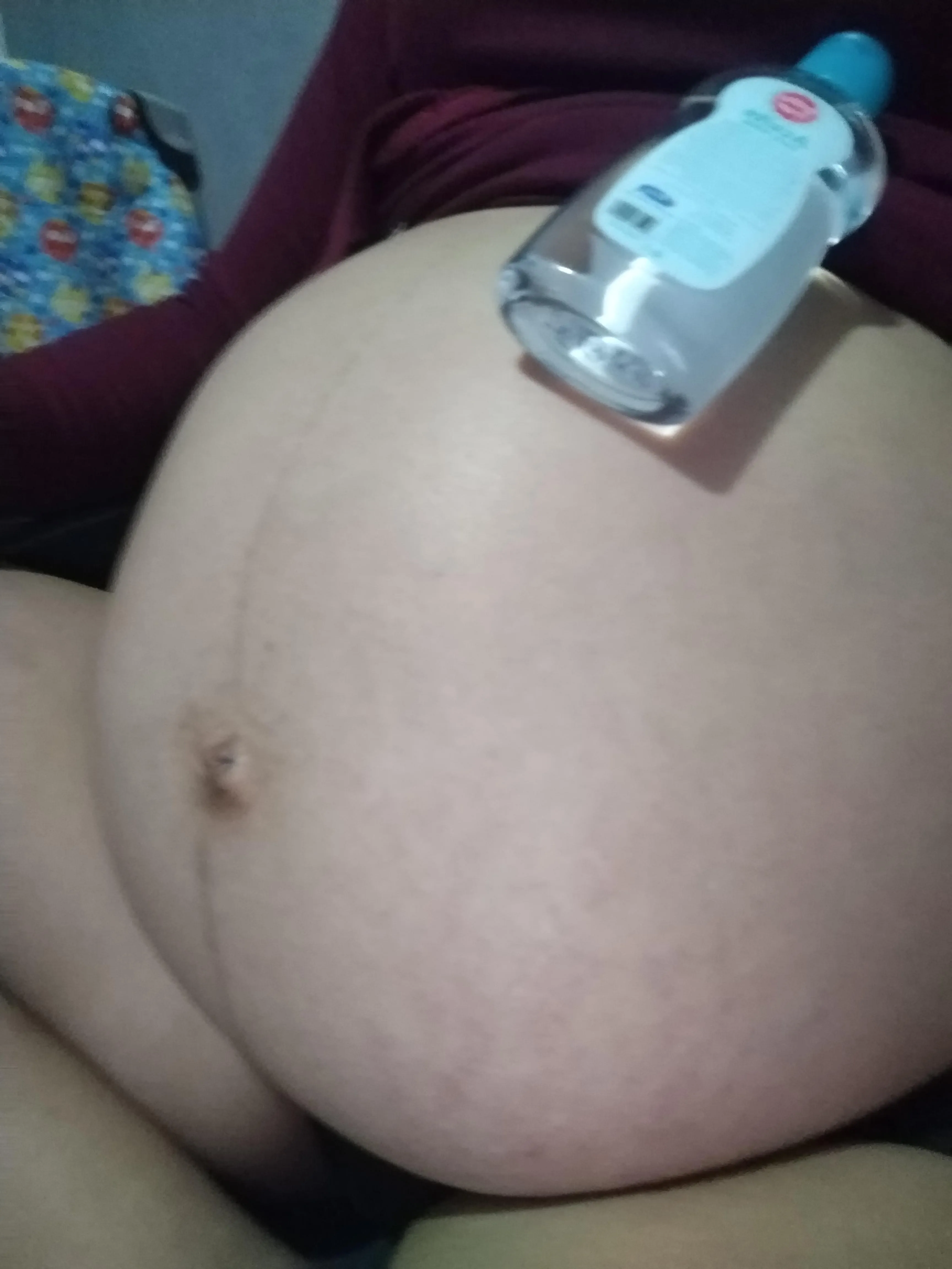 Ready to put oil on my pregnant belly and rub it