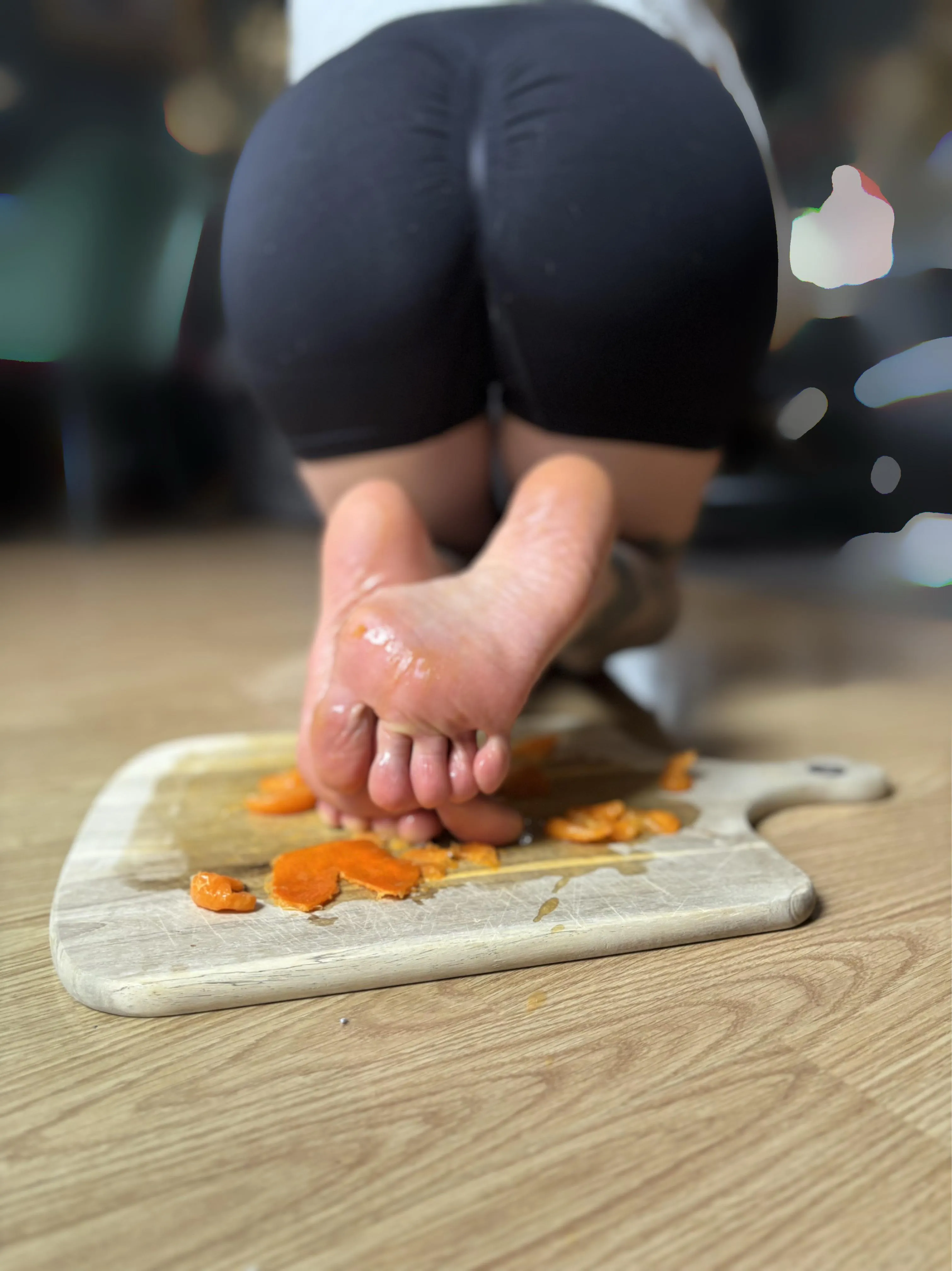 Which of you losers will clean up this mess? As a reward, you can lick my juicy soles clean. 🥵🫵🏻 Check out my OF!!!