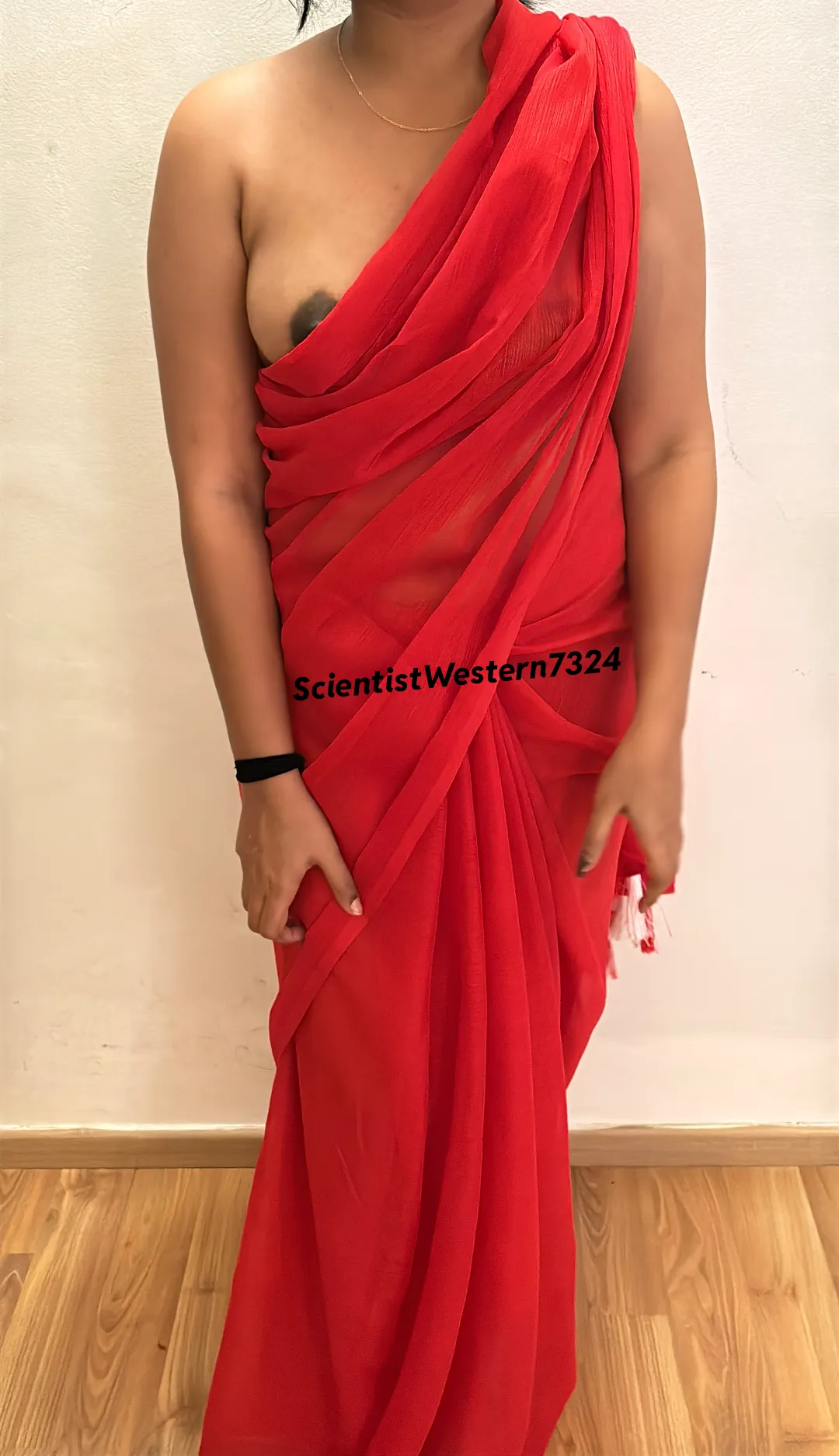 Desi girl vibes in Saree with nude body makes it perfect