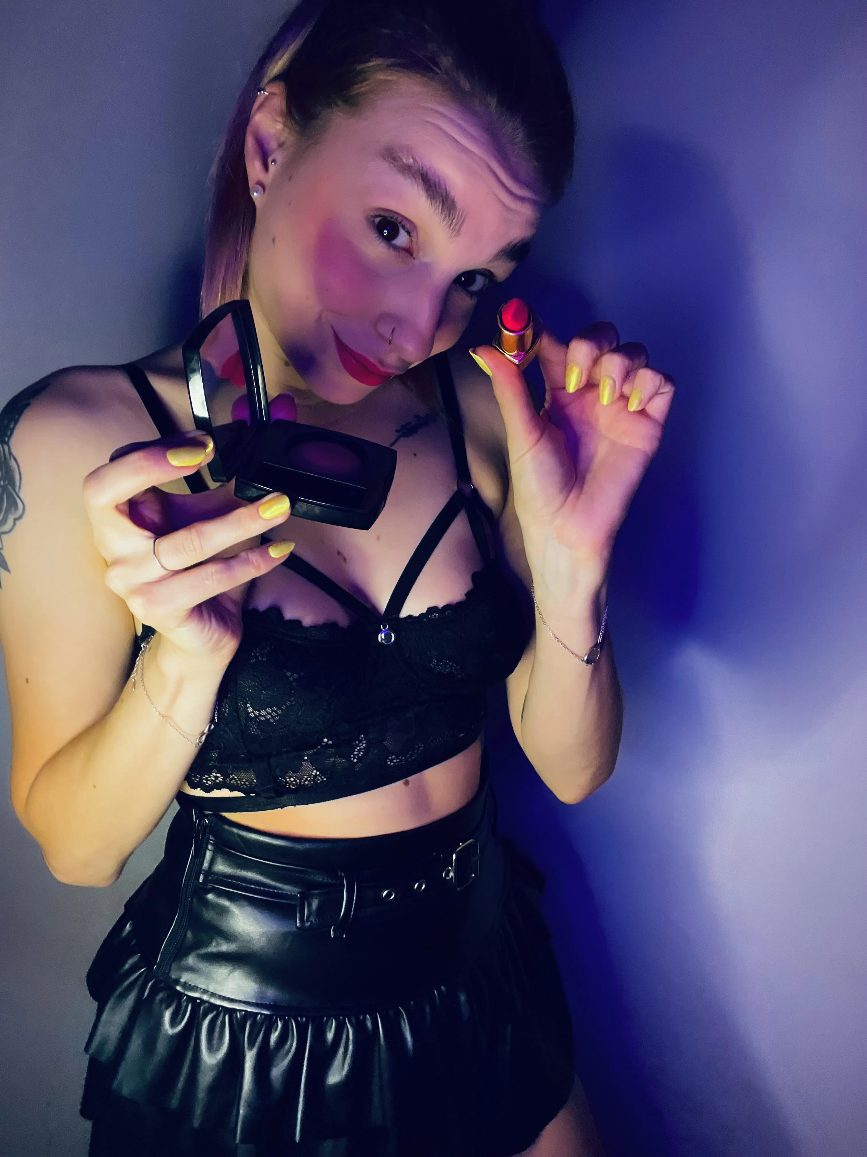 Do you like my makeup? I'll teach you how to be the best sissy if you want.