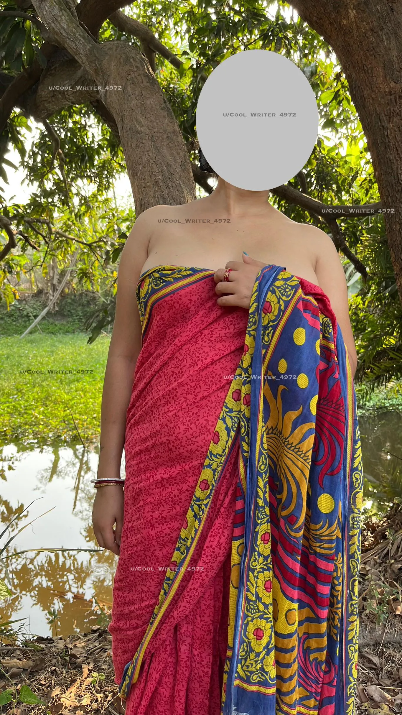 Hubby says,Blouse less saree is the culture of village.