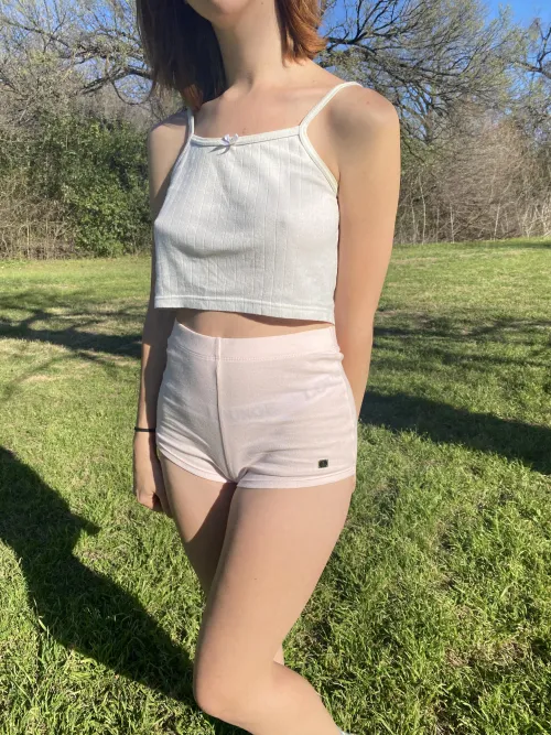 Out for a braless walk
