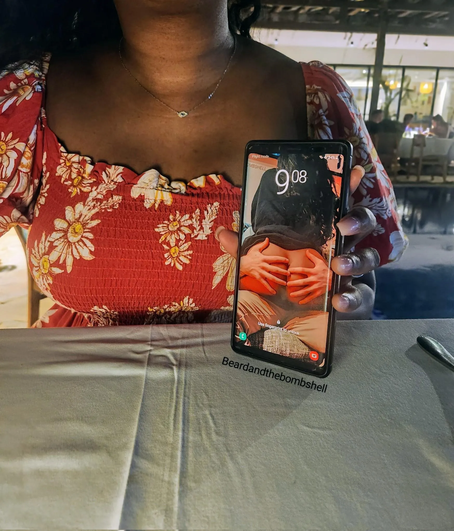 Reminiscening about her bull on vacation