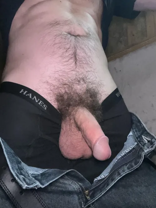 Slobber on my delicious hairy cock and balls