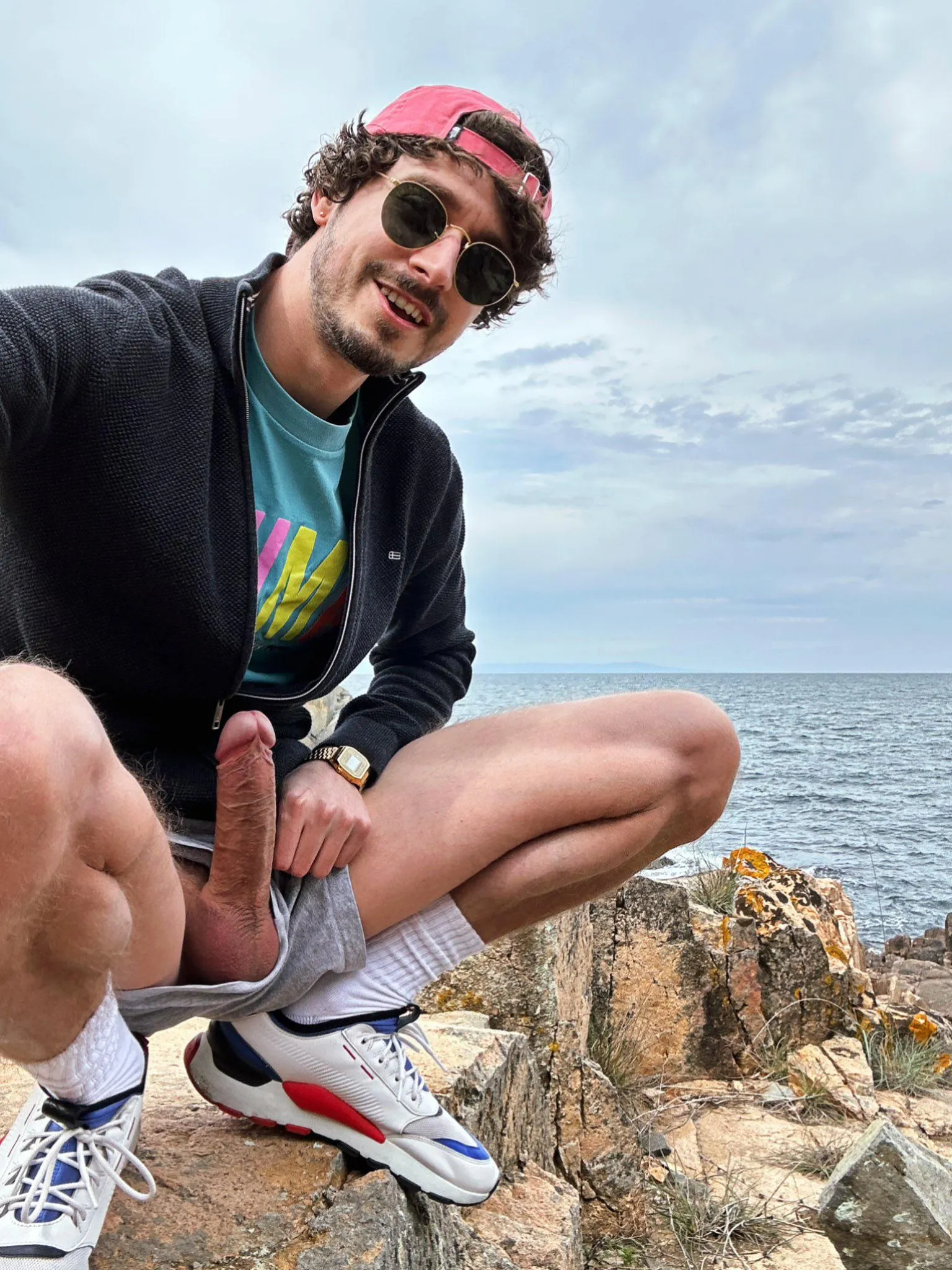 Bro lets whip out our dicks on the cliff, see who can get the hardest