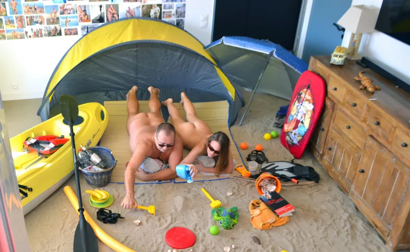 During the first Covid lockdown, we went to the beach at home, in our living room!!!