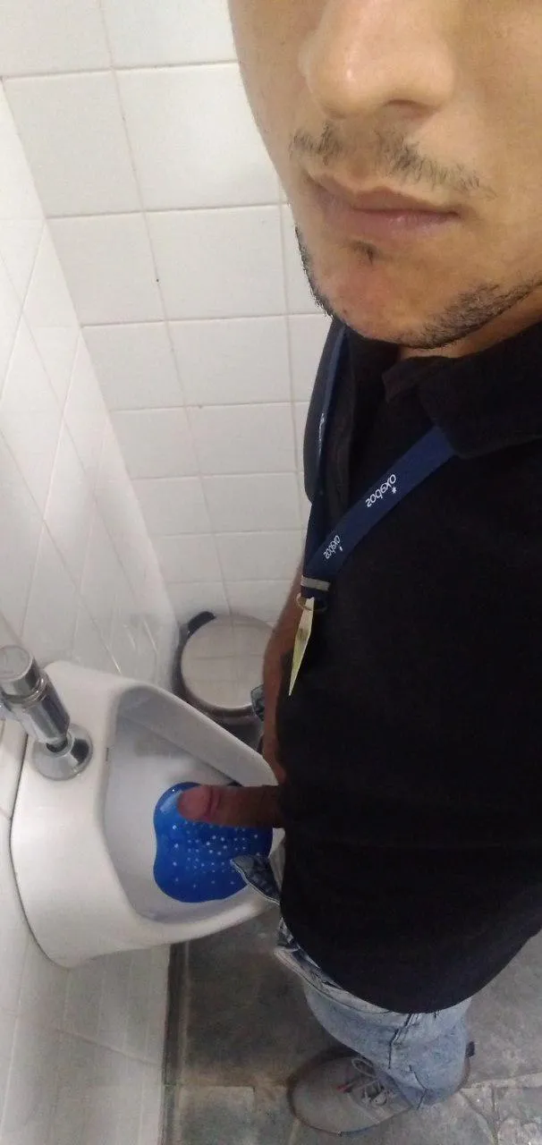 Peeing at work ... my cute small dick. I like the rush of exhibiting.. guess its size
