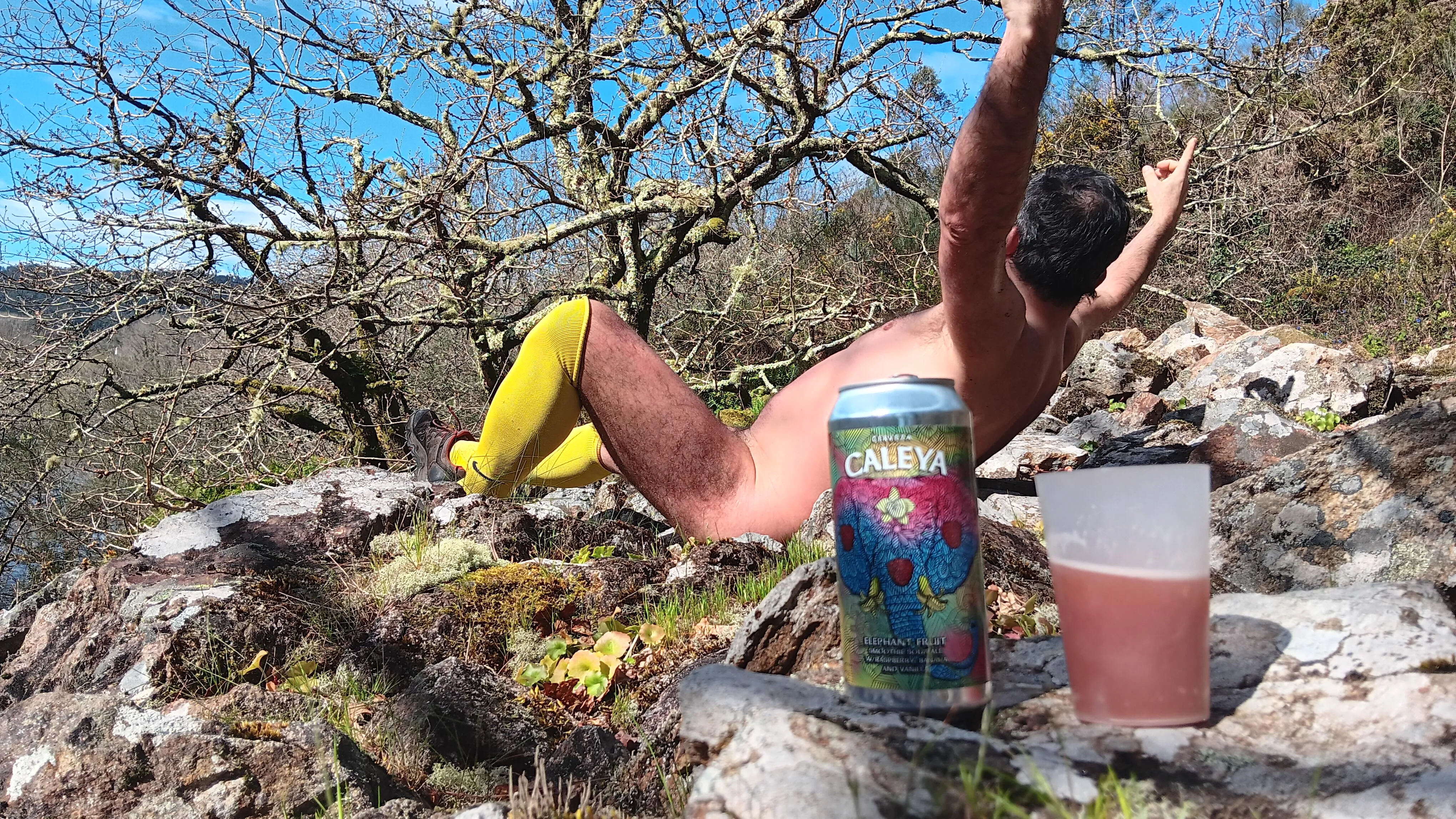 Sunbath and beer. Fruity sour