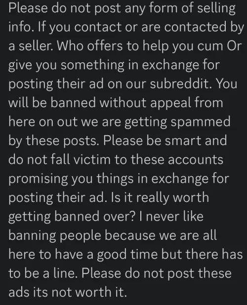 Announcement post permanent ban no appeal info