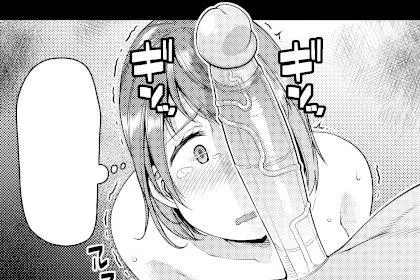 LF Mono Source: 1girl, 1boy, big dick, shocked, tears, short hair, nude, face, close-up, light hair, open mouth, veins, shuddering, empty speech bubble