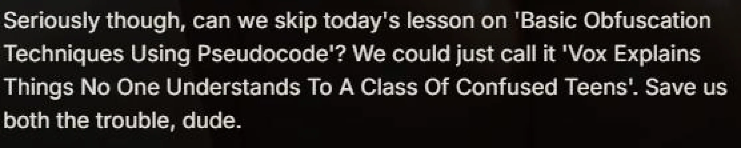 this is funny (context: my persona vox teaches a class)