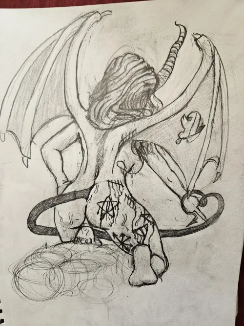 Hand drawn succubus