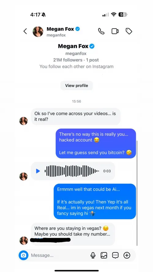 Porn star “Danny D” (dannydxxx) posted this on his X account in December. DMs with Megan Fox