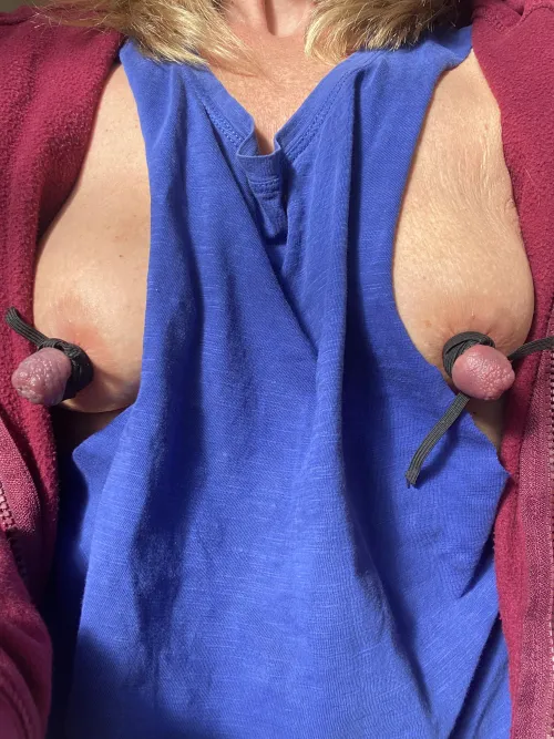 Banded nipples in the sun ☀️