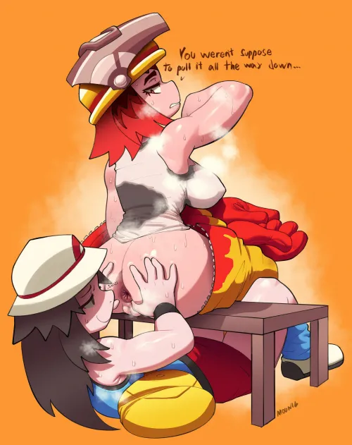 Finally taking off the jumpsuit (art by Lil Moonie)