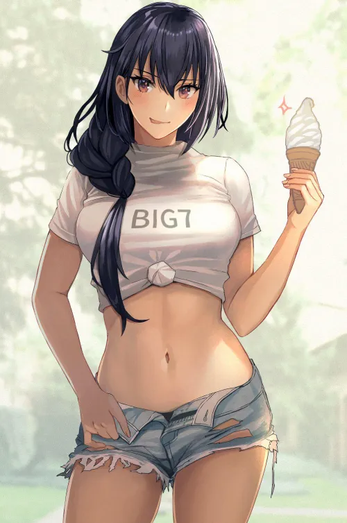 Nagato's delicious midriff and ice cream