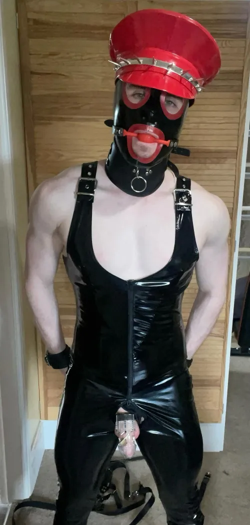 Shiny little caged gimp