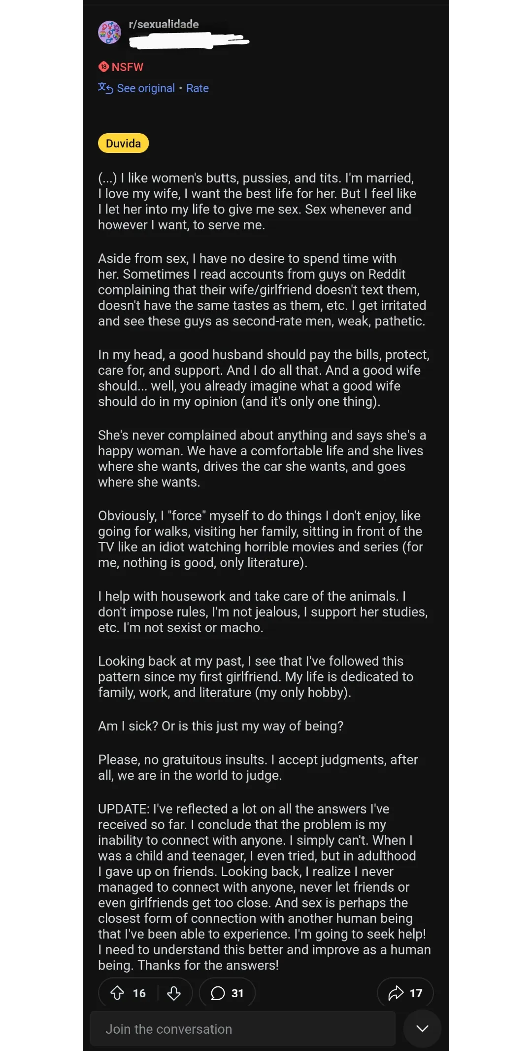 The reality for some women is truly frightening - Pessimism, Misandry, and Celibacy: How It Affects Your Kink Life