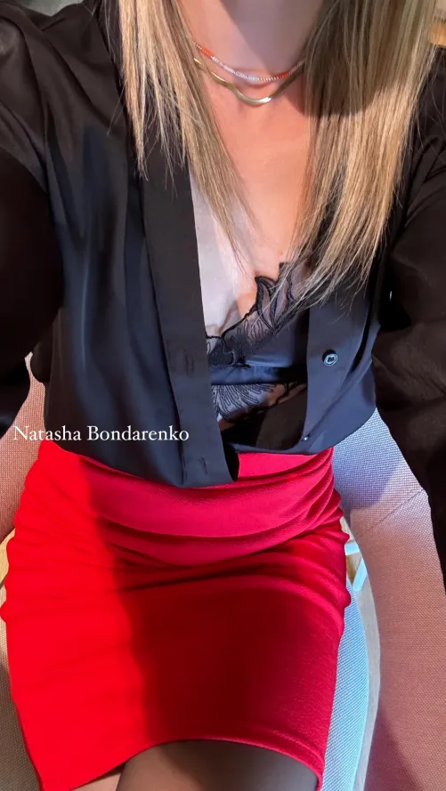 Your secretary in satin blouse…