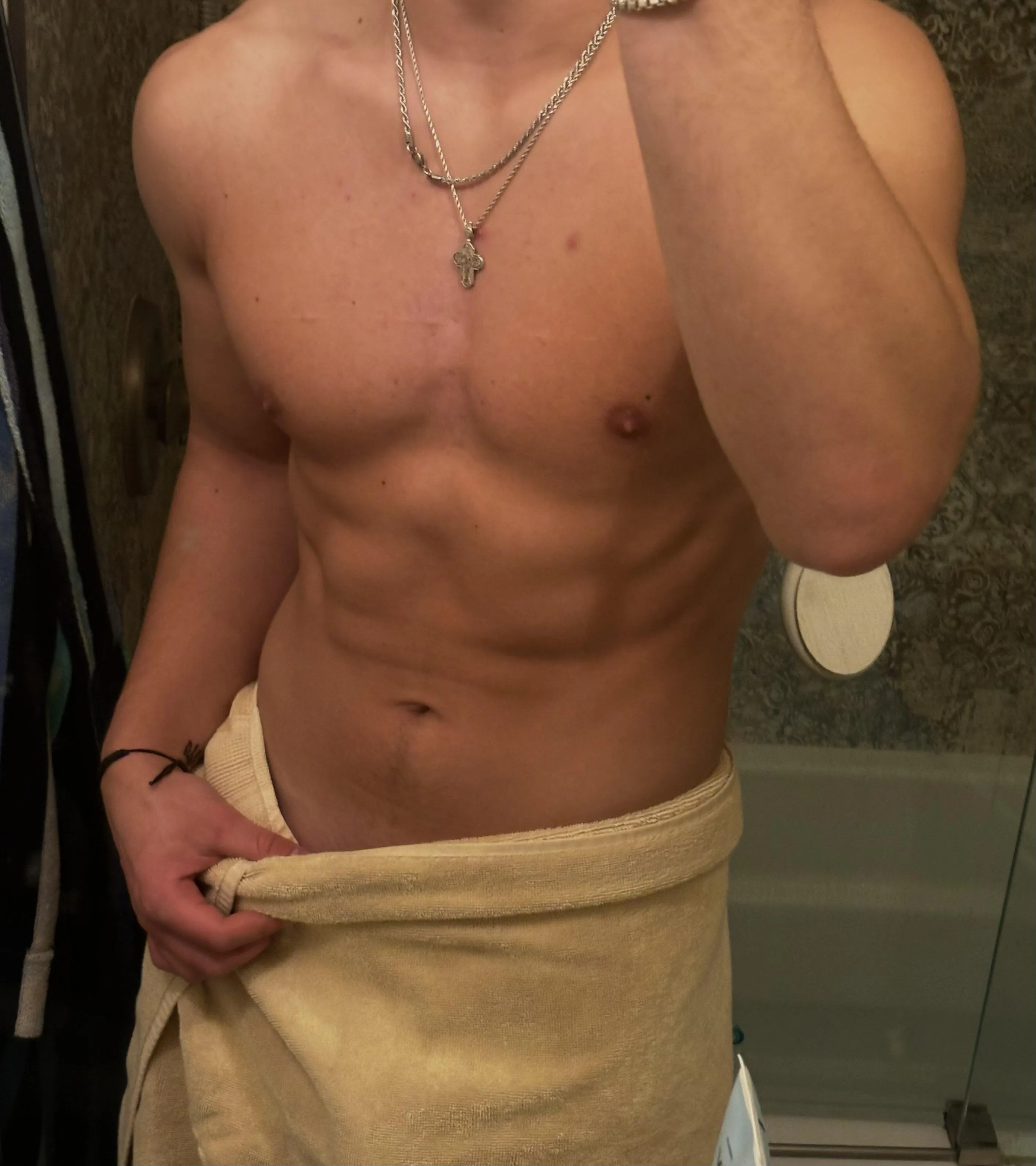 Fresh out of the shower...should I drop the towel