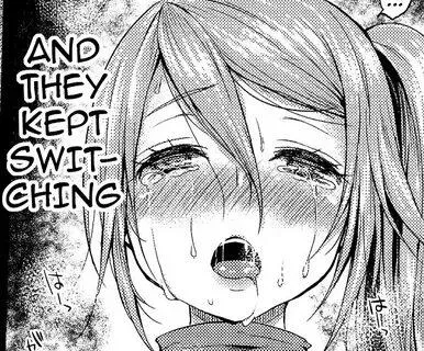 LF mono source: 1girl, Short hair, eyes in tear, open mouth, dropping saliva (And they kept switching)